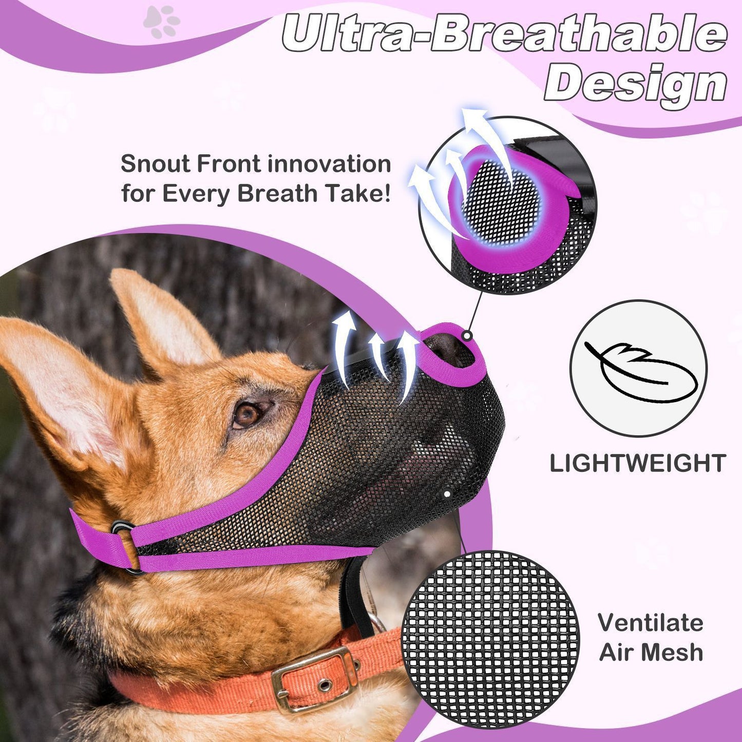 Pet Dog Muzzle Mask To Prevent It From Eating Randomly, Barking, And Biting. It's A Special Muzzle That Is Breathable And Has A Mesh Design