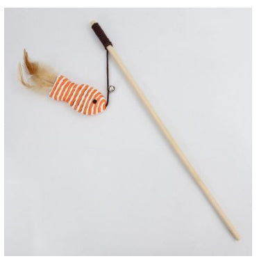 Pet Extension Feather Bells Tease Cat Pole Toys