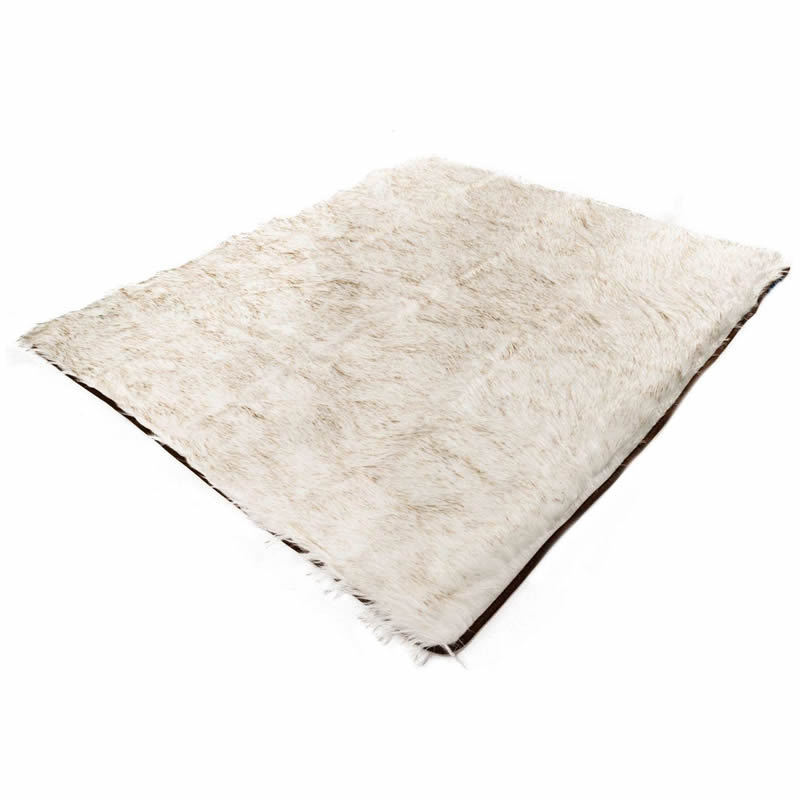 Waterproof Machine Washable Dog Bed White with Brown Accents