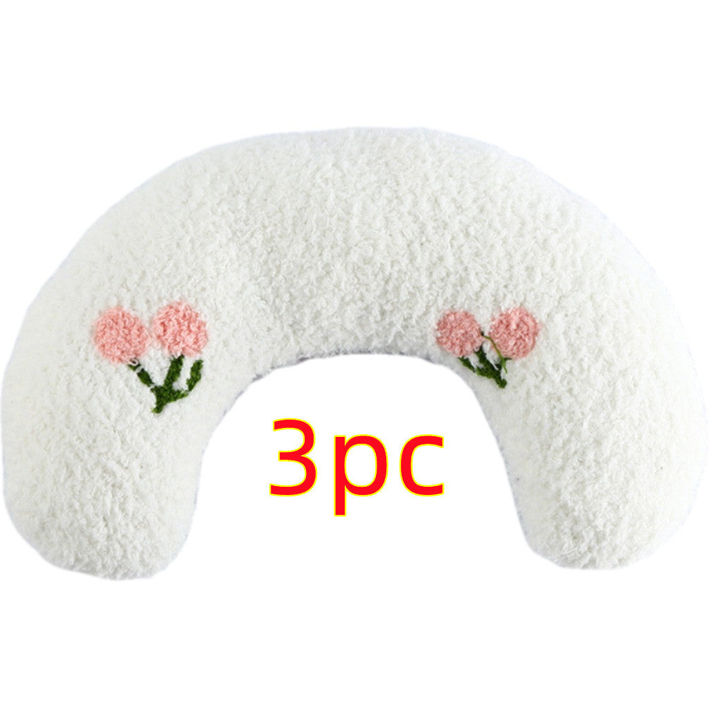 Soft Plush U-Shaped Pet Pillow for Cats & Small Dogs