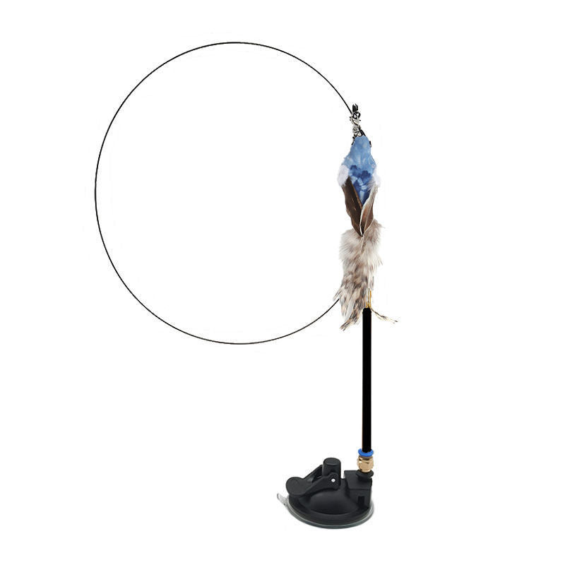 Steel Wire Feather Funny Cat Stick Long Rod