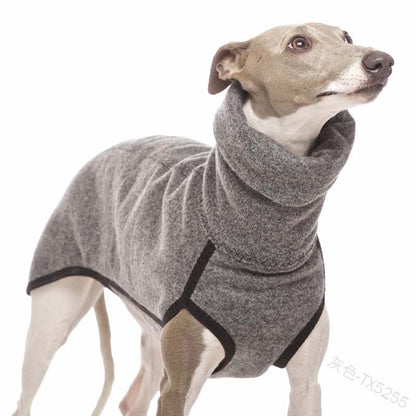 Fashion Trend Big Dog Puppy Clothes – Cozy High Collar Fleece Dog Coat