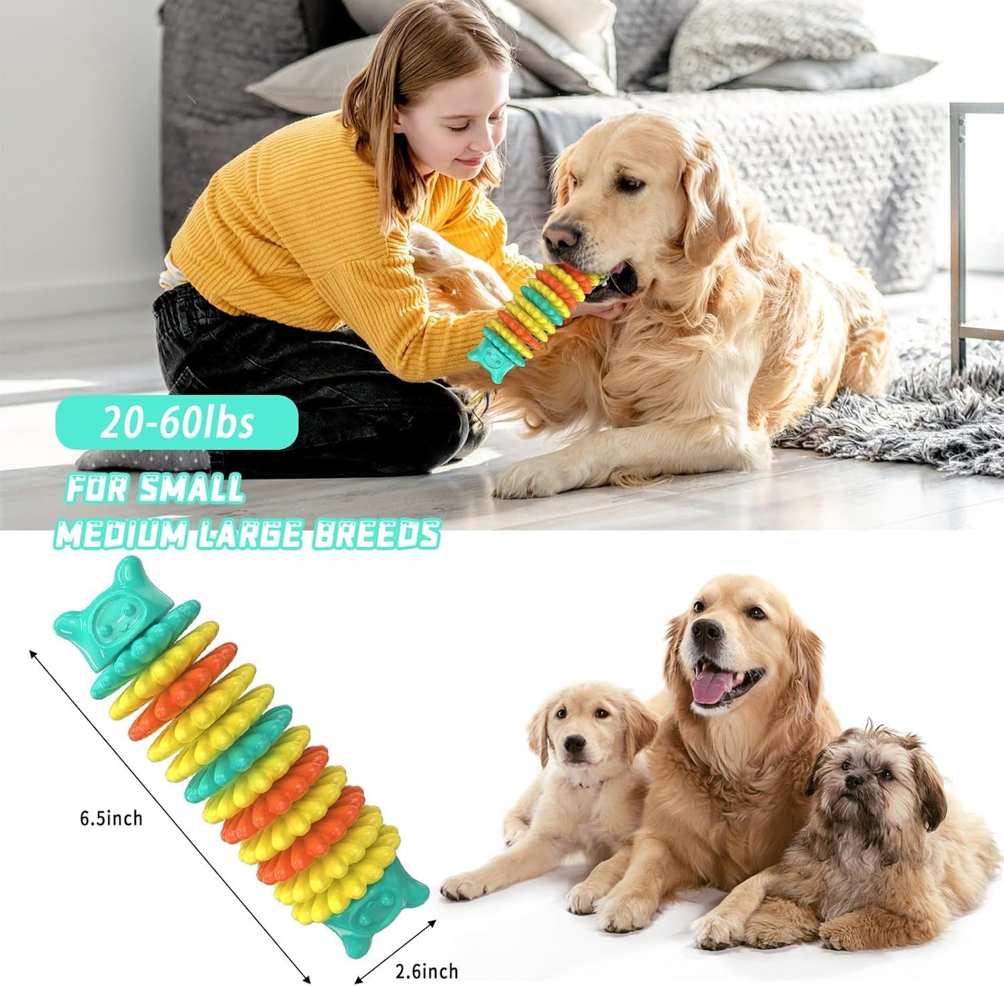 Dog Chew Toys For Aggressive Chewers Durable Dog Toys For Large Medium Small Breed Dogs Rubber Indestructible Dog Teething Toys Tough Interactive Outdoor Dog Toys For Entertainment