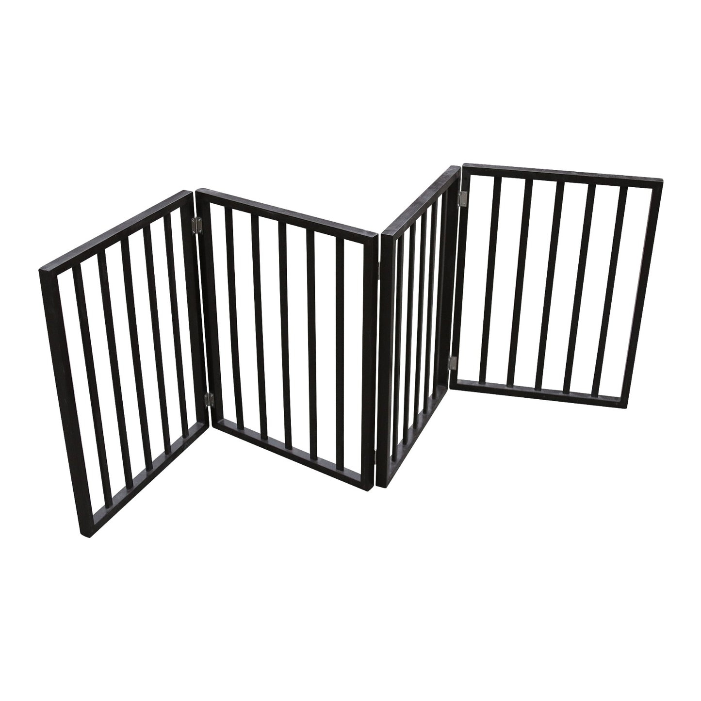 Wooden Pet Gate - Freestanding, Folding For Doorways, Stairs, House, Brown Arc