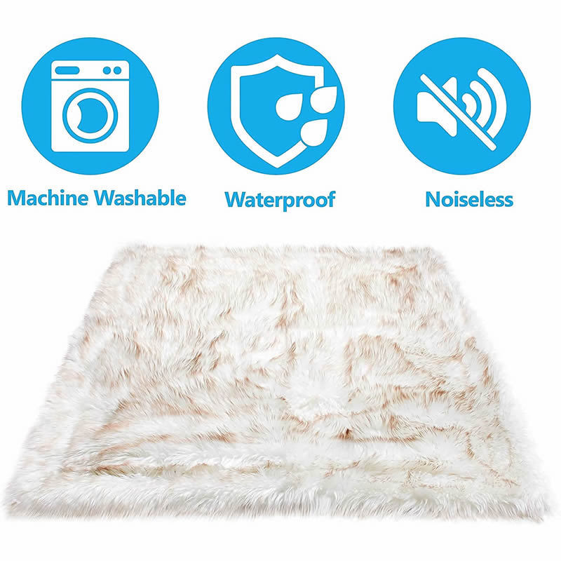 Waterproof Machine Washable Dog Bed White with Brown Accents