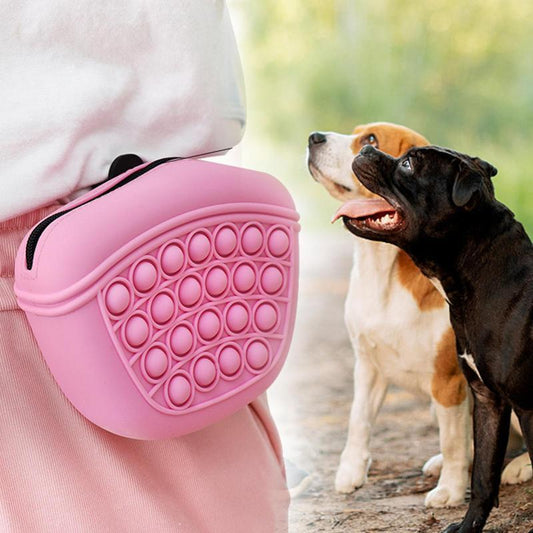 Bag Silicone Feed Dogs Treat Pouch Pet Training Bag Bundle Pocket Waist Pack Pet Portable Dog Training Waist Bag Treat Snack Bait Dogs Soft Washable Outdoor Feed Storage Pouch Food Reward Silica Bags