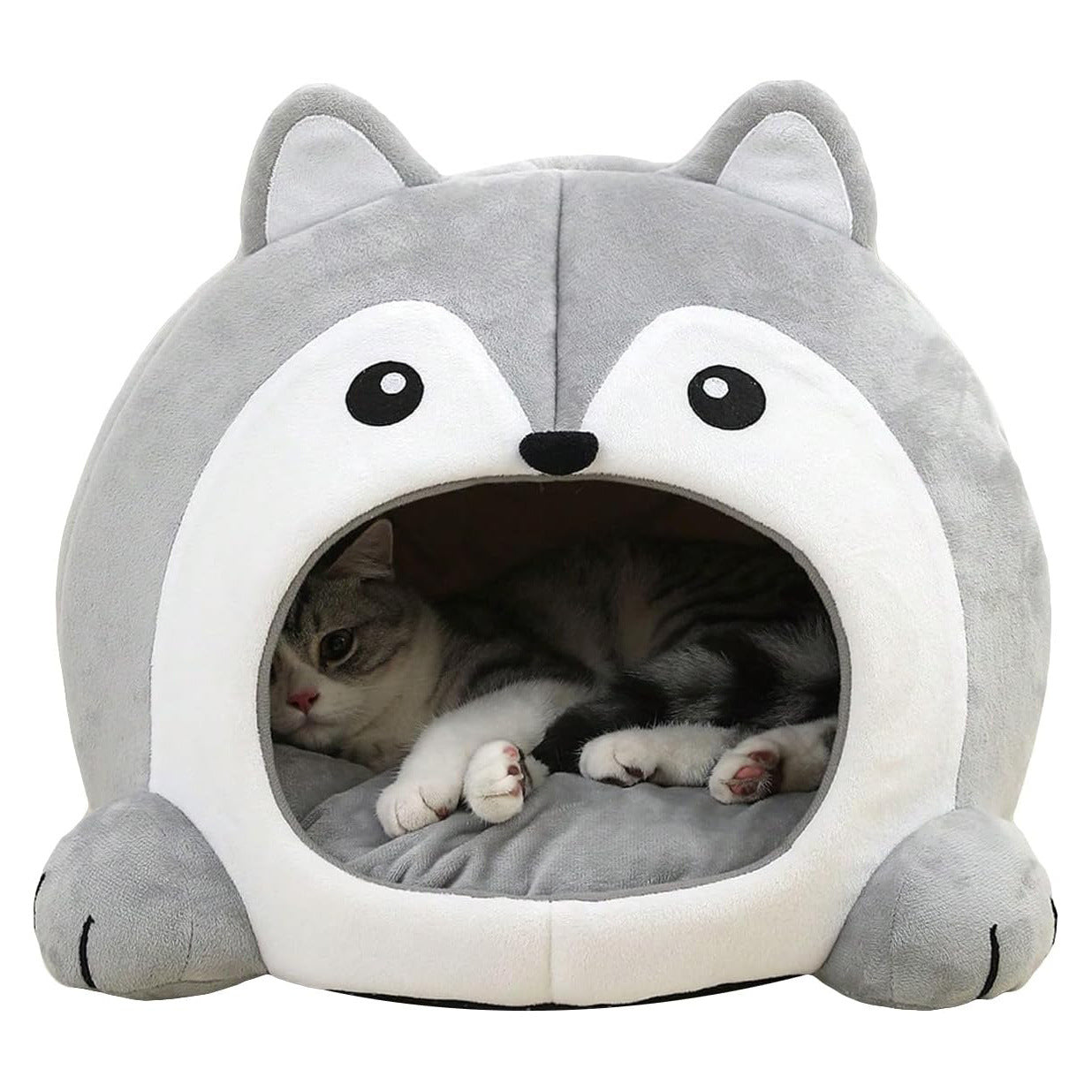 Indoor Fox-shaped Cat Bed Hole Removable Cushion