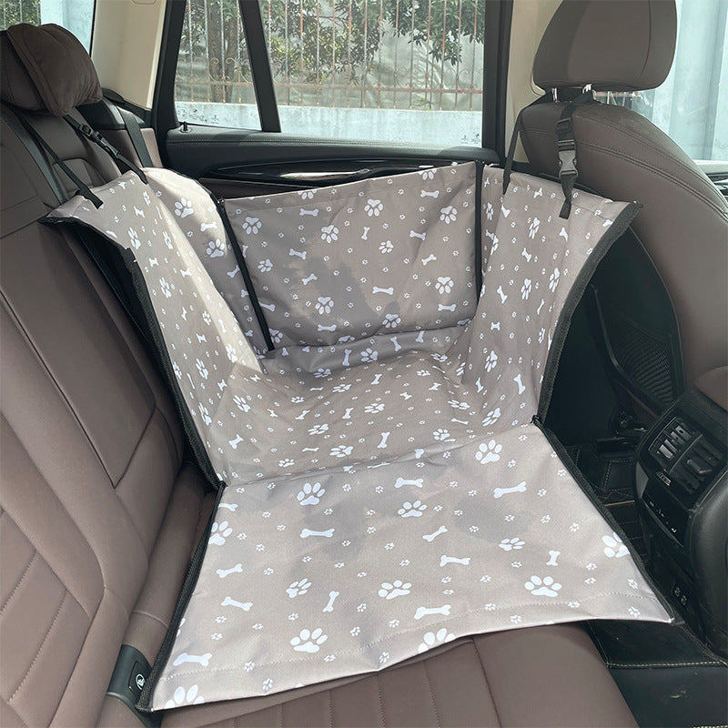 Rear Printed Double Layer Waterproof Pet Car Mat Pet Cat Dog Protection Pet Hanging Basket