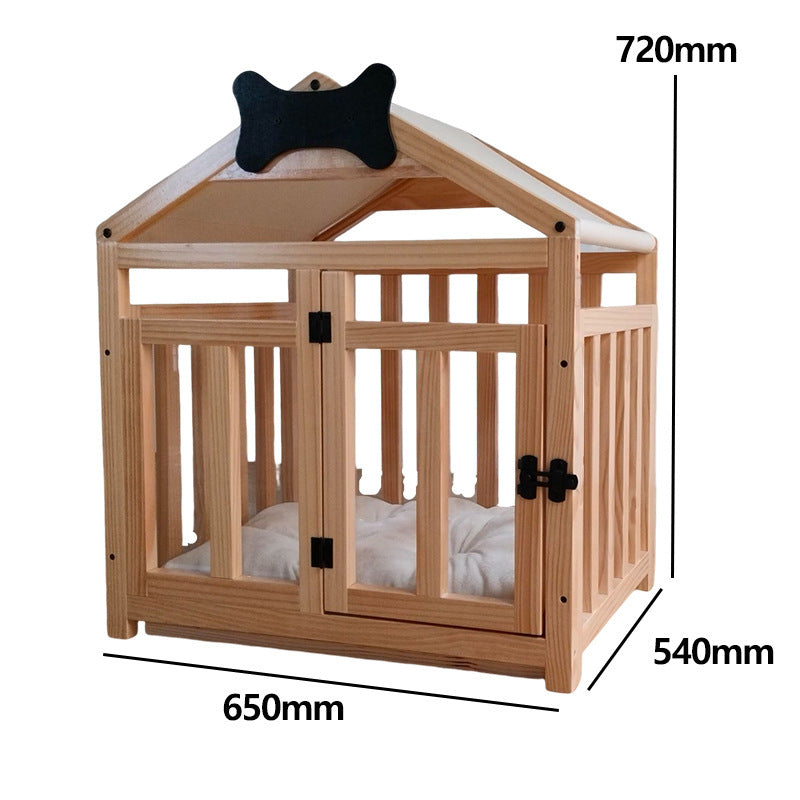 Indoor Solid Wood Doghouse Removable Washable