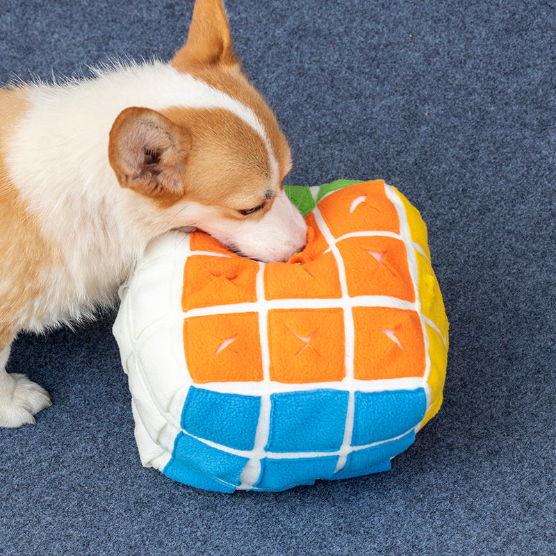 Pet Rubik's Cube Sniffing Toy Difficult Rubik's Cube Snuffle Toy Cat Dog Puzzle Hidden Food Cube Ball