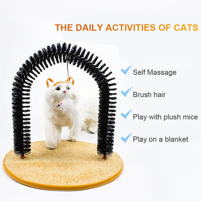 Cat Self-Grooming Arch with Scratching Pad