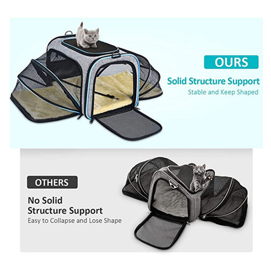 Airline Approved Expandable Soft Dog Carrier for Cats and Small Dogs