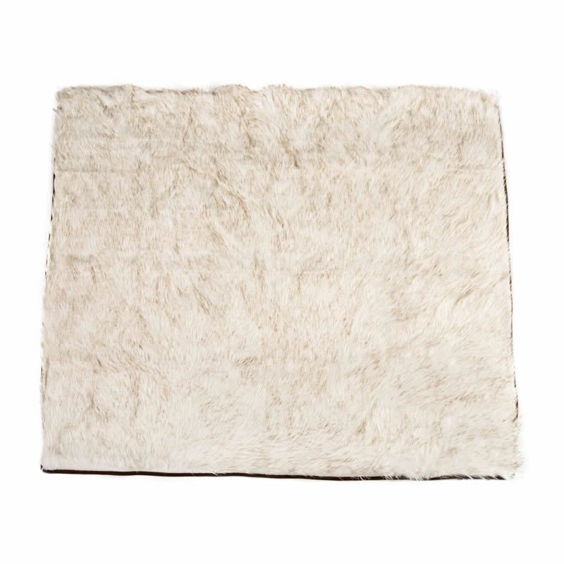 Waterproof Machine Washable Dog Bed White with Brown Accents