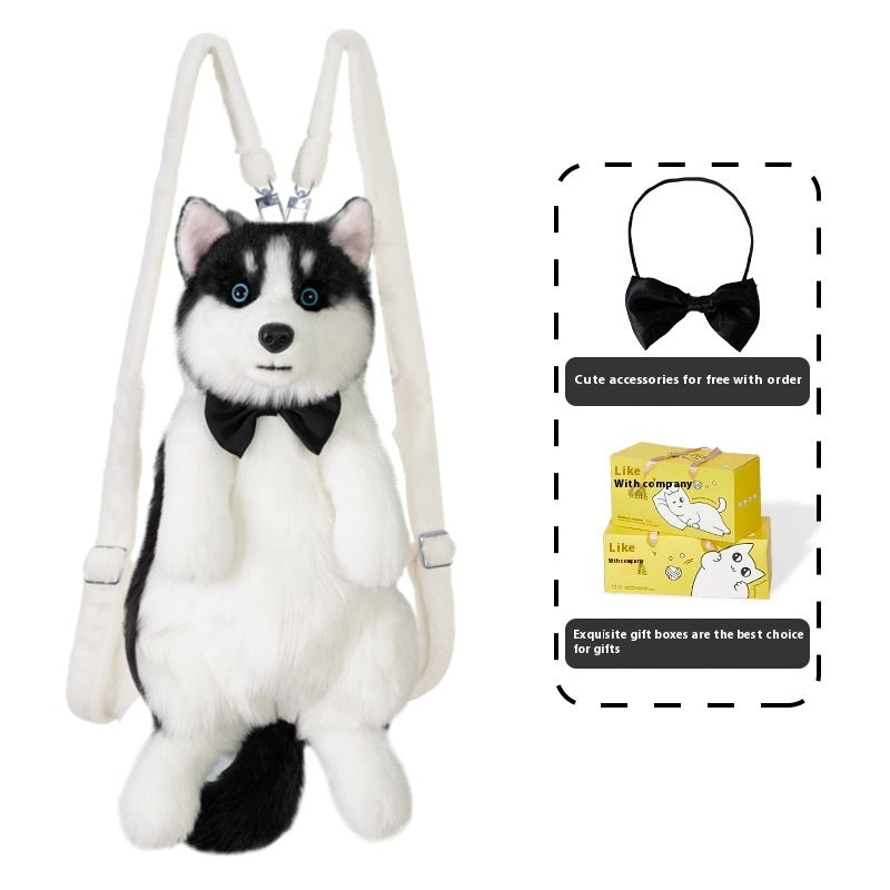 Husky Plush Simulation Bag Toy