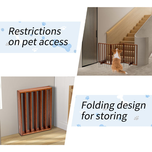 24 Inch Brown Foldable 3-pack Pet Fence