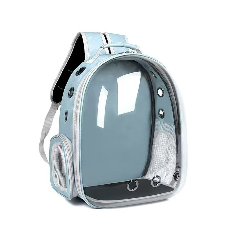 Fashionable Transparent Panoramic Outdoor Four Seasons Universal Pet Backpack Side Opening Breathable