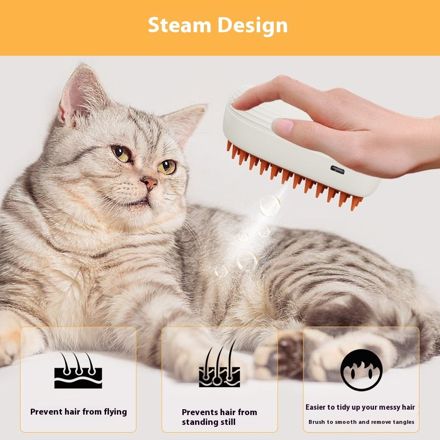 USB Rechargeable Pet Steam Brush for Grooming