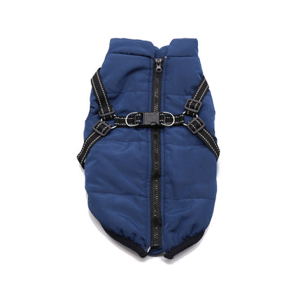 Winter Dog Cotton Coat Integrated Vest with Chest and Back Coverage