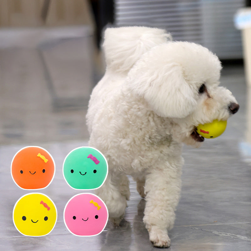 Pet Toy Made Of Latex, Cute Four-color Egg-shaped Toy With Sound, Suitable For Small And Medium-sized Dogs. Pet Supplies