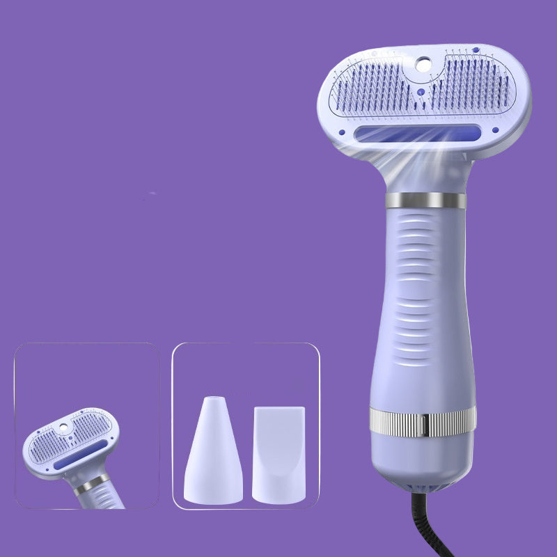 Spray hair dryer comb with attachments on a white background