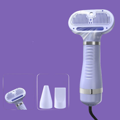 Spray hair dryer comb with attachments on a white background