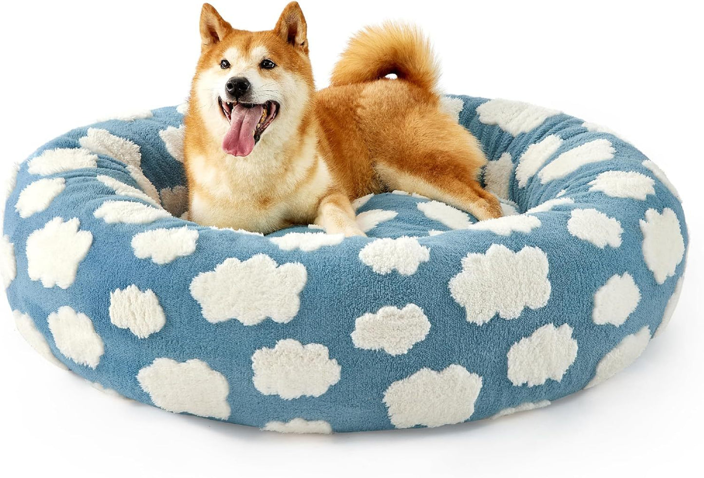 Lesure Cat Beds For Indoor Cats - Round Cat Bed Donut Small Dog Bed Calming Pet Beds, Cute Modern Beds With Jacquard Shaggy Plush & Anti Slip Bottom