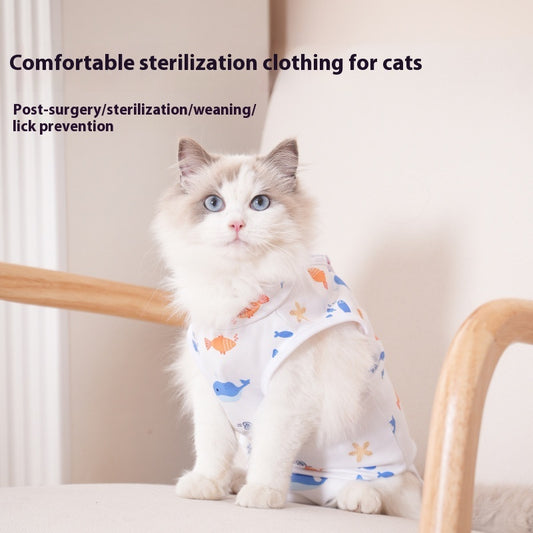 Cat Sterilization Clothing Post-operation Printing Series Four Seasons