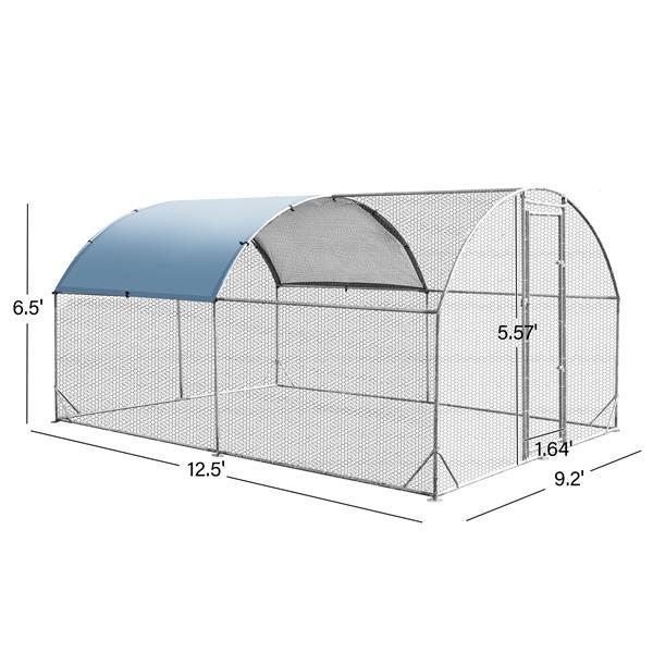 Upgrading A Large Metal Chicken Coop With Three Support Steel Wire Impregnated Mesh Cage