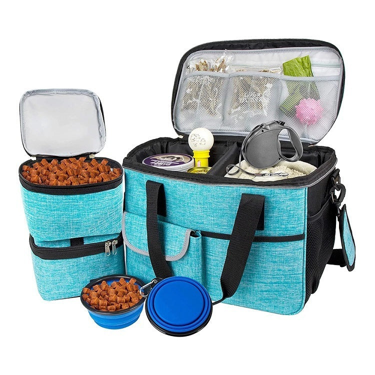 Pet Travel Lunch Bag Food Storage Box Foldable Bowl Portable Storage