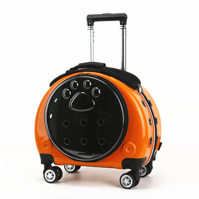 Small Pet Trolley Bag Portable Dog Diaper Bag Transparent Shoulders Cat Bag Space Capsule