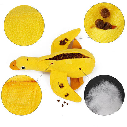 Teddy Toy With Dog Sound Duck Doll For Training Sniffing Grinding Teeth Pet Supplies Toy With Food Leaks