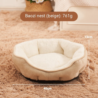Pet Short Plush Shell Dumpling Nest Fleece Warm