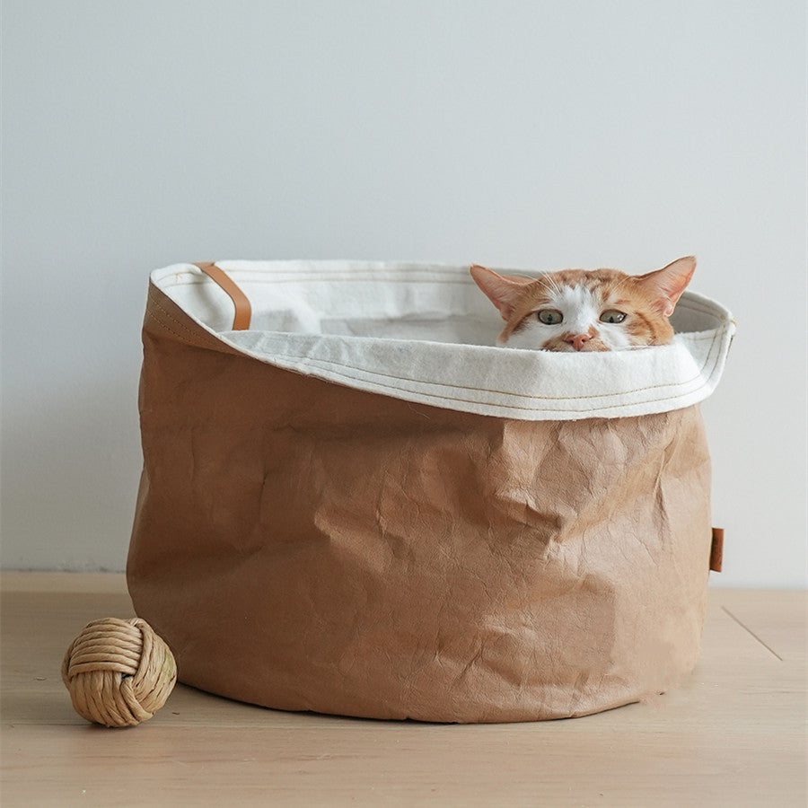 Washed Kraft Paper Bag Pet Nest