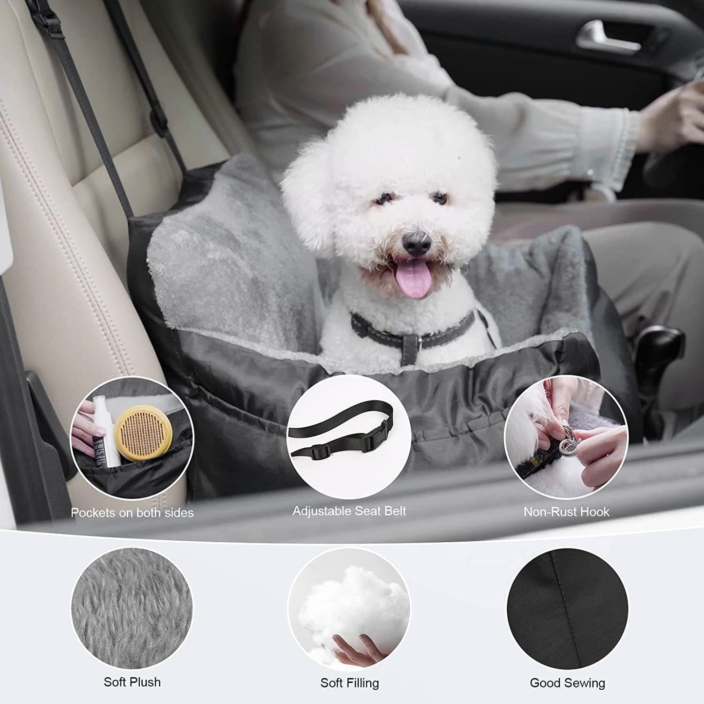 Comfortable Pet Car Seat for Dogs - Travel Kennel