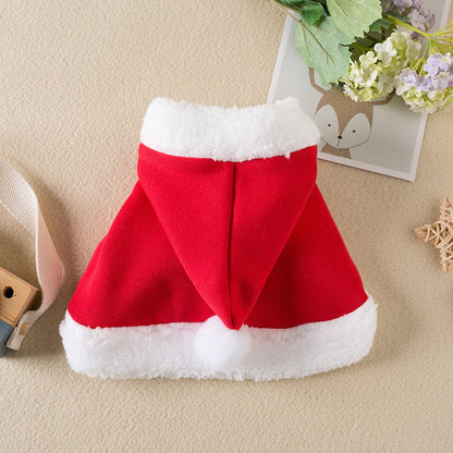 Christmas Pet Cloak Red Hooded Cape For Cats And Dogs