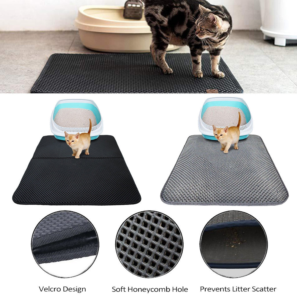 Waterproof Double-Layer Cat Litter Mat - Easy Clean