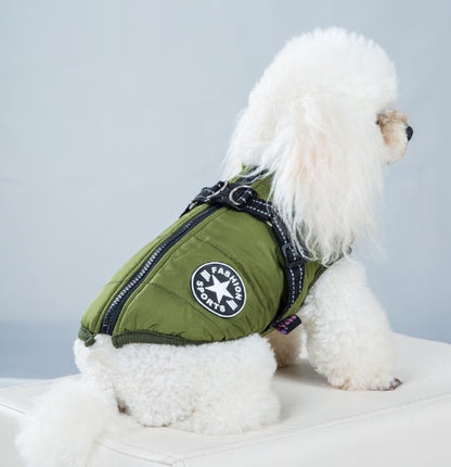 Warm Dog Coat with Reflective Design