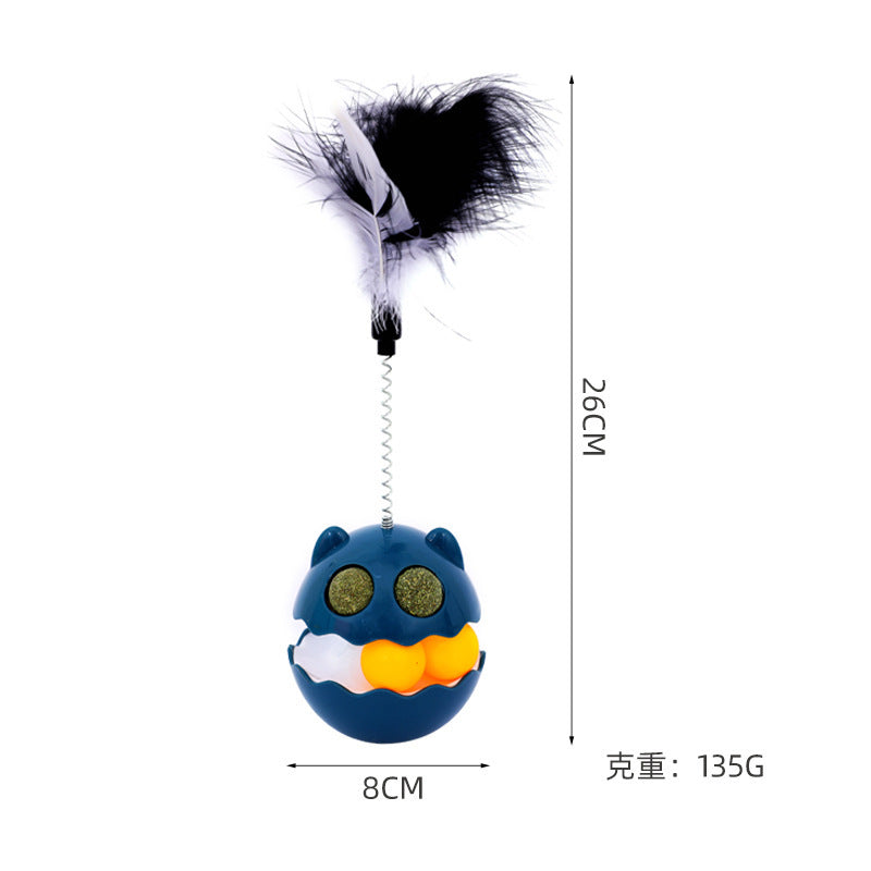 Cats Feather Toy Rotate Cat Tumbler Teaser Catmint Roller Track Ball Interaction Kitten Chasing Hunting Pets Toy Cats Treat Pet Products