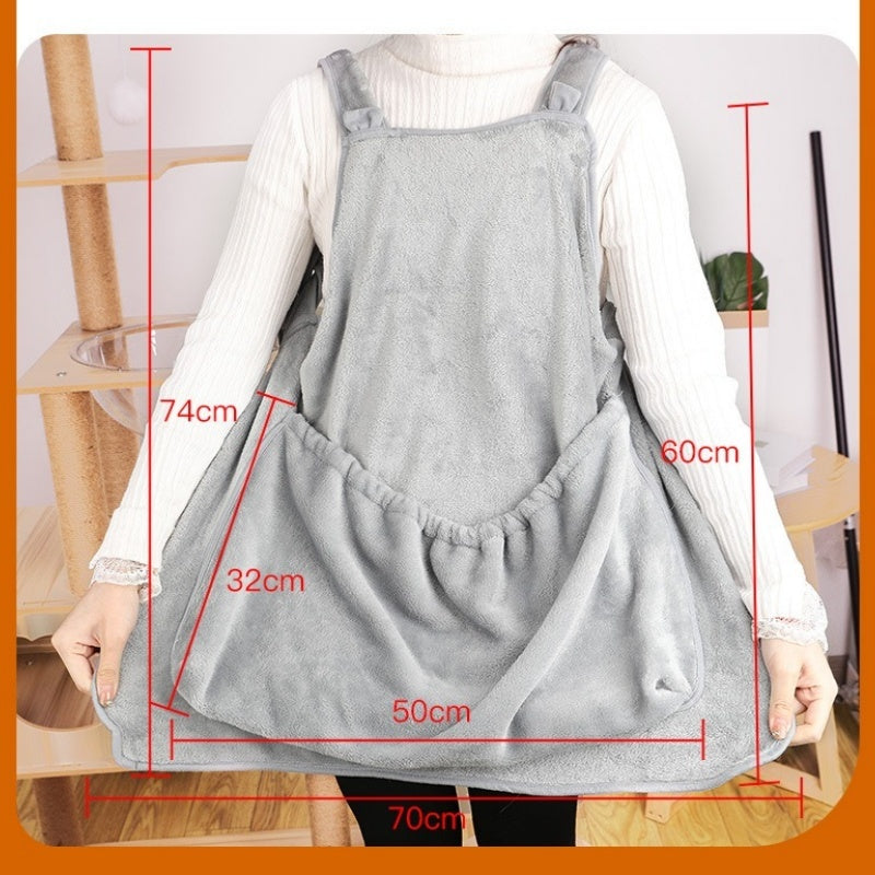 Pet Pet Carrier Apron Outdoor Travel Small Cat Dogs Hanging Chest Bag Cat Sleeping Pocket Winter Plush Pets Carrier Pouch